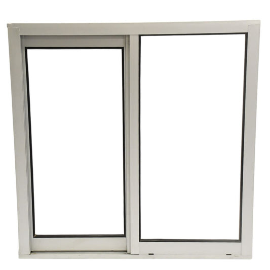 Ventana de Aluminio 1 1-1/2" 0.60 x 0.60 natural mate vidrio satinado ideal para baños
